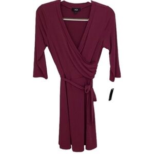 AGB Casual 3/4 Sleeve Berry Color Dress NWT Size M